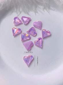 10入組心形美甲飾品 - 紫色 - 查看 3
