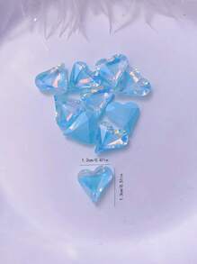 10入組心形美甲飾品 - 藍色 - 查看 3