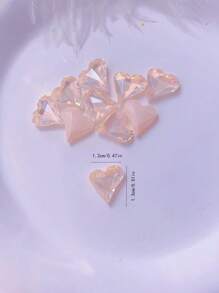 10 件装心形美甲装饰 DIY 指甲饰品 指甲宝石 美甲用品 - 橘色 - 查看 3