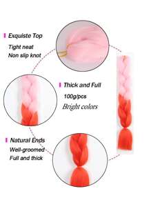 Ombre Long Synthetic Hair Braid - Multicolor - View 7