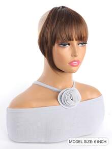 Straight Synthetic Hair Bangs With Sideburns - Light Brown - View 2