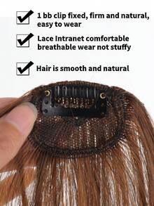 Straight Synthetic Hair Bangs With Sideburns - Light Brown - View 4