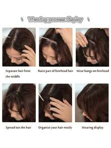 Straight Synthetic Hair Bangs With Sideburns - Light Brown - View 7