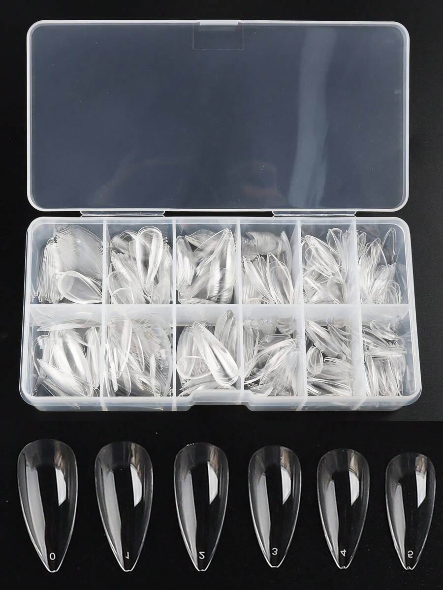 FULL BEAUTY Trở nên quyến rũ với Bộ móng tay giả dài 504 chiếc Long Stiletto Clear Full Cover - Nhiều màu - Xem 1