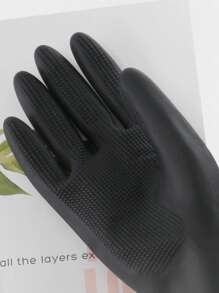 1對橡膠防滑染髮手套 - 黑色 - 查看 2