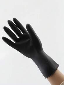 1對橡膠防滑染髮手套 - 黑色 - 查看 3