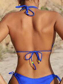 Bikinx 吊脖三角杯比基尼上衣 - 藍色 - 查看 2