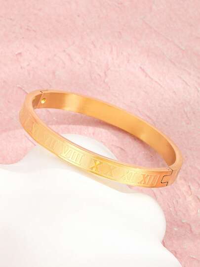 Anak-anak Punk Trendy Stainless Steel Surat Roman Party Bangle Untuk Hadiah Ulang Tahun
