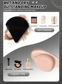 4个化妆粉扑和2个化妆海绵，价格实惠，适合作为圣诞礼物，化妆品，化妆工具，便宜好物，礼品，女士礼品，圣诞礼物 - 彩色 - 查看 2