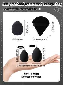 4个化妆粉扑和2个化妆海绵，价格实惠，适合作为圣诞礼物，化妆品，化妆工具，便宜好物，礼品，女士礼品，圣诞礼物 - 彩色 - 查看 4