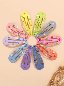 10 cái Clip chấm bi dễ thương cho bé gái để trang trí tóc - Nhiều màu - Xem 2