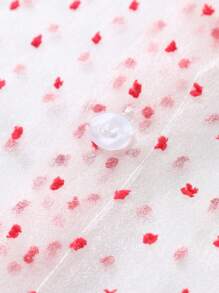 Manfinity AFTRDRK 男士圓點網紗襯衫 - 紅白色 - 查看 6