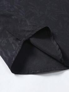 Manfinity Homme 男士提花前排扣襯衫 - 黑色 - 查看 6