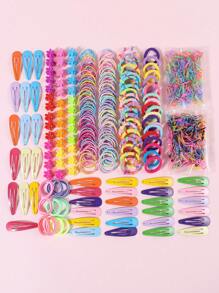 830入組女孩隨機色花朵設計可愛髮飾套裝適用於日常生活 - 彩色 - 查看 2