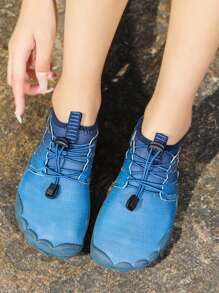 Giày thể thao Creek cho nữ, Thiết kế dây rút họa tiết ombre Giày đi nước phía trước có dây buộc - Màu xanh lam - Xem 3