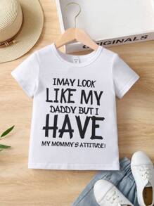 SHEIN 年輕女孩標語圖案t恤 - 白色 - 查看 1