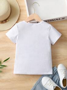 SHEIN 年輕女孩標語圖案t恤 - 白色 - 查看 2