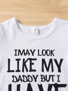 SHEIN 年輕女孩標語圖案t恤 - 白色 - 查看 3