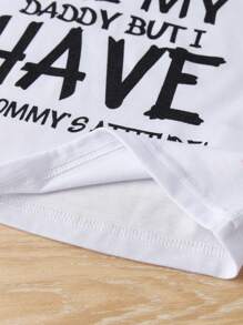 SHEIN 年輕女孩標語圖案t恤 - 白色 - 查看 7