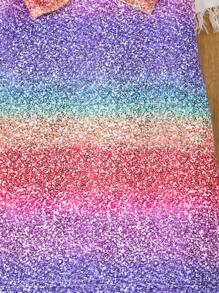 SHEIN Kleine Mädchen Lässig Urlaub Mehrfarbiges Kleid mit großer Schleife, geeignet für Strand, Sommer