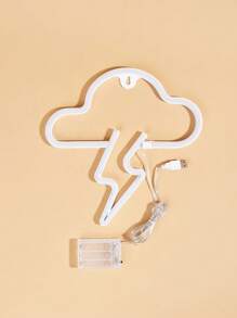 1PC LED Neon Sign Lightning+Cloud Wall Home Decor Battery+USB Power Supply Neon Sign For Bedroom - Multicolor - View 6