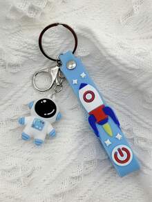 Letter Graphic Cartoon Spaceman Decor Bag Charm Túi dễ thương Phụ kiện Quà tặng Giáng sinh, Ngày lễ tình nhân, Phong cách, Hợp thời trang dành cho các cô gái tuổi teen Nữ sinh viên đại học, Giáo viên, Công nhân cổ trắng, Tân binh & Công nhân cổ trắng Quà tặng lễ tạ ơn, phụ kiện Giáng sinh, trang trí Giáng sinh - Màu xanh lam - Xem 3