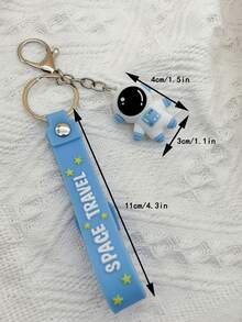 Letter Graphic Cartoon Spaceman Decor Bag Charm Túi dễ thương Phụ kiện Quà tặng Giáng sinh, Ngày lễ tình nhân, Phong cách, Hợp thời trang dành cho các cô gái tuổi teen Nữ sinh viên đại học, Giáo viên, Công nhân cổ trắng, Tân binh & Công nhân cổ trắng Quà tặng lễ tạ ơn, phụ kiện Giáng sinh, trang trí Giáng sinh - Màu xanh lam - Xem 7