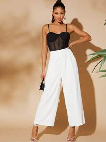 Hauture Chi tiết đường may Áo ngực lưới trong suốt Cami - màu đen - Xem 5