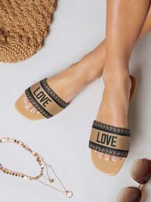 Dép bệt Nữ Lá thư Đúng mốt - Lạc đà - Xem 2