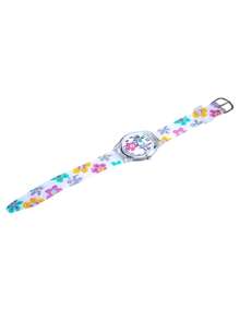 Chicas 1 pieza Reloj cuarzo de esfera con patrón floral PVC con tira impermeable dulce redondo para regalo - Multicolor - Ver 6