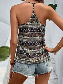 SHEIN VCAY 滿版印花掛脖上衣 - 彩色 - 查看 2