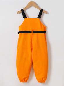 小男童字母貼布金屬扣環腰帶背帶連身褲