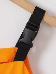 小男童字母貼布金屬扣環腰帶背帶連身褲