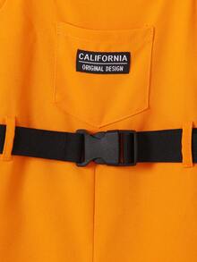 小男童字母貼布金屬扣環腰帶背帶連身褲