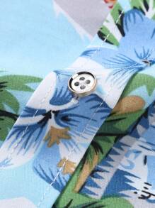 Manfinity Homme Men Car & Palm Tree Print Shirt Without Tee - Multicolor - View 3