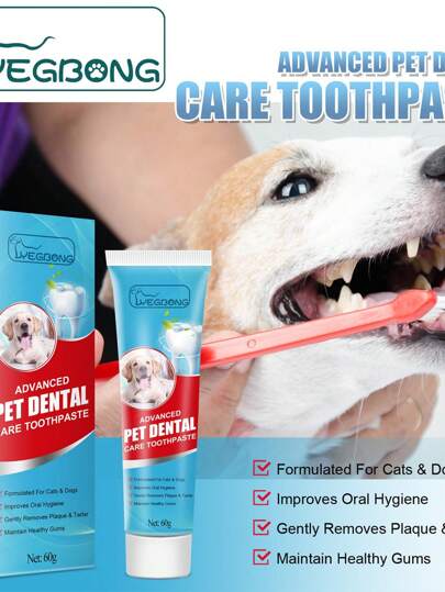 1pc Dog & Letter Graphic Pet Cleaning Toothpaste