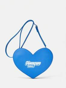 The Powerpuff Girls | ROMWE Women's Blue Cartoon Printed Crossbody Bag - Blue - View 9