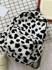 Nhẹ, di động thông thường, thời trang Nhẹ, ba lô cổ điển kiểu dáng bò nhung di động, túi đi học cho các cô gái tuổi teen Nữ sinh viên đại học Hoàn hảo cho trường học cho các cô gái, phụ nữ, sinh viên đại học, tân binh và công nhân cổ trắng cho mùa thu, mùa đông cần thiết, cho Công việc, văn phòng, đi làm, cho mùa thu đông, ngoài trời - Đen và trắng - Xem 3