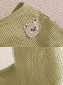 1入組卡通小熊貼布裝飾寵物毛衣適用於狗狗和貓適合春天 - 綠色 - 查看 2