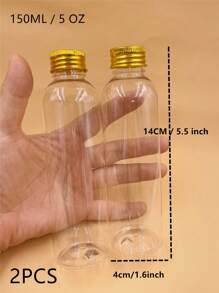 Liquid Dispensing Bottle 2pcs 200ml Empty Perfume Bottles Transparent Plastic Container With Inner Stopper Minimalist Modernist Shampoo Bottles - Clear - View 3