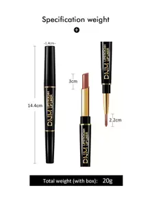DNM 雙頭口紅和唇線筆,持久防污不粘杯子唇妝 - 裸色 - 查看 2