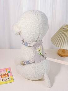 1 PC Cartoon Bear Patch Decor Khai thác thú cưng & 1 PC Dây xích thú cưng cho chó ngoài trời - Màu be - Xem 2