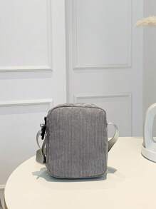 Túi vuông Mini Letter Patch màu xám nhung kẻ có dây đeo có thể điều chỉnh dùng hàng ngày, túi xách đi học để đi du lịch, đại học, trường học, ngoài trời, thể thao Túi đeo chéo Túi đeo vai Túi bên Túi vuông Túi đeo chéo cho nam Túi học sinh Túi đeo chéo mùa thu cho nam Túi hình trụ Quà tặng Giáng sinh Old Money Ví mùa đông Lễ Tạ ơn Túi tote ngày lễ Túi đi biển Túi tập thể dục Đi bộ đường dài Dung tích lớn Túi bên hông Túi đeo hông Túi quà tặng Đồ dùng du lịch thiết yếu Túi đeo chéo cắm trại Mùa hè Trở lại trường - Xám - Xem 7