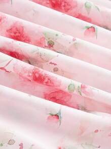 Sunnyshic Plus Floral Print Puff Sleeve Ruffle Hem Dress Maxi Women Outfit