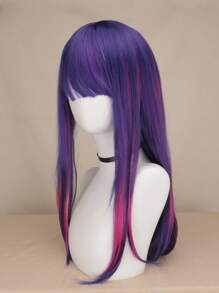Long Straight Synthetic Wig With Bangs - Piano Color - View 3