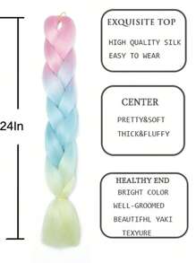 1入組漸層編織接發，預拉伸高溫鉤針編織頭髮 - 彩色 - 查看 3