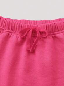SHEIN Toddler Girls Drawstring Waist Skirt - Hot Pink - View 5
