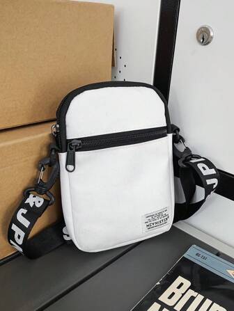 Mini Men Letter Graphic Square Bag White Fashion Phone Bag Shoulder Bag Sling Bag Casual Bag Crossbody Bag For Student Student Freshman Side Bag Small Bag For Holiday Summer Sport Multi-Functional Dorm Sling Bag Students Fall Messenger Bag Old Money Christmas Winter Thanksgiving Purse Tote Bag Bum Bag Rider Bag Fanny Pack Bag Gym Bag Hiking Large Capacity Multi-Functional Outdoor Portable Fashion Casual Vacation Side Bag Gifts Sling Bag Back To School White Bag Pack Cross Body Bag Spring School Supplies