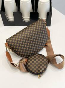 幾何樣式腰包鏈條裝飾帶零錢包 - 彩色 - 查看 5