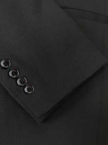 1pcs Men's Casual, Simple And Versatile Solid-Colored Suit Jacket - 黑色 - 查看 5